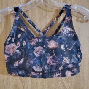 Lululemon Bra Top Gray Pink Floral Size 6